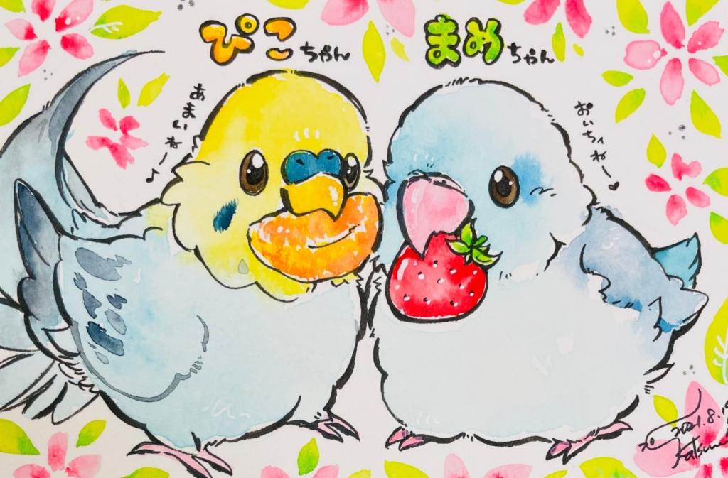 ゆとり屋　似顔絵　にがおえ　インコ
新宿ことりまつり